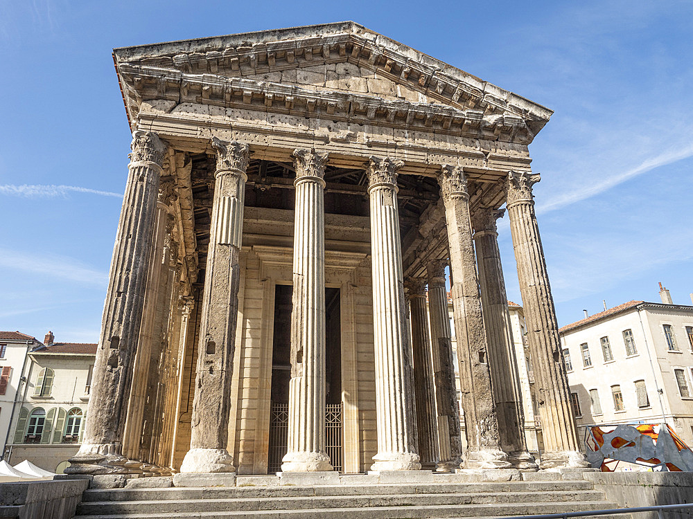 Roman Temple of Augustus and Livia, Vienne, Isere, Auvergne-Rhone-Alpes, France, Europe