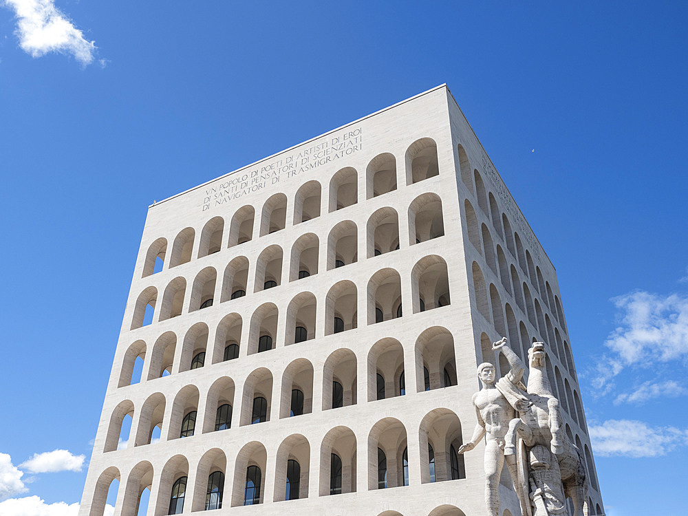 Palazzo della Civilta (Square Colosseum), Mussolini architecture, EUR District, Rome, Lazio, Italy, Europe