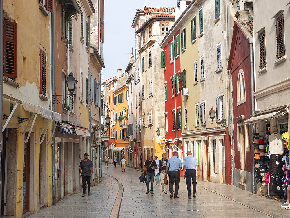 Shopping in Carrera Street, Rovinj, Istria, Croatia, Europe