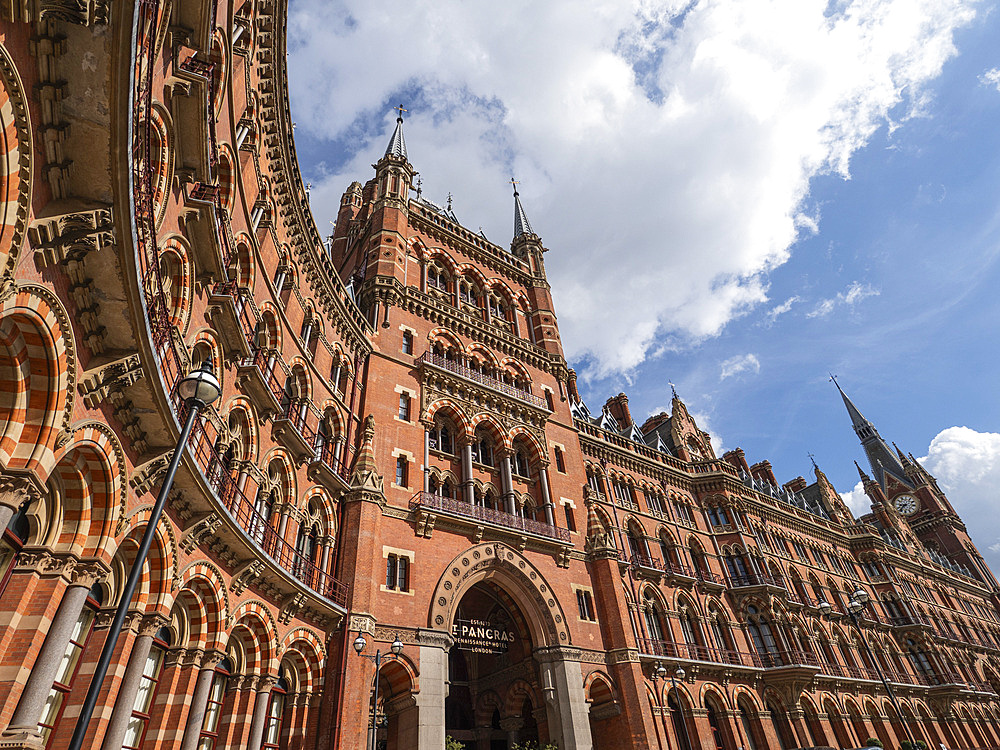 Exterior of St Pancras International railway station, London, England