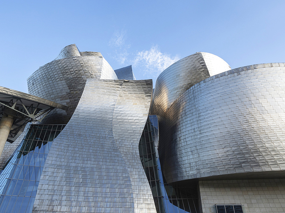 Titanium facade of the Guggenheim Museum designed by Frank Gehry, Bilbao, Basque Country, Spain, Europe