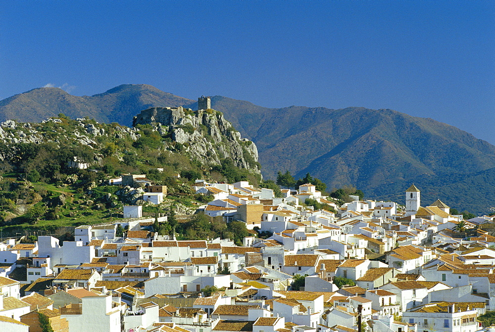 The village of Gaucin and hills beyond, in Andalucia, Spain 