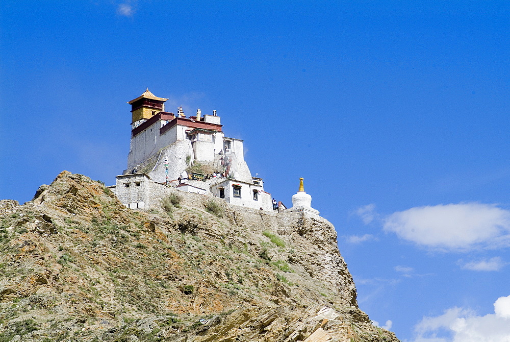 Yumbulagung Castle, restored version of the region's oldest building, Tibet, China, Asia