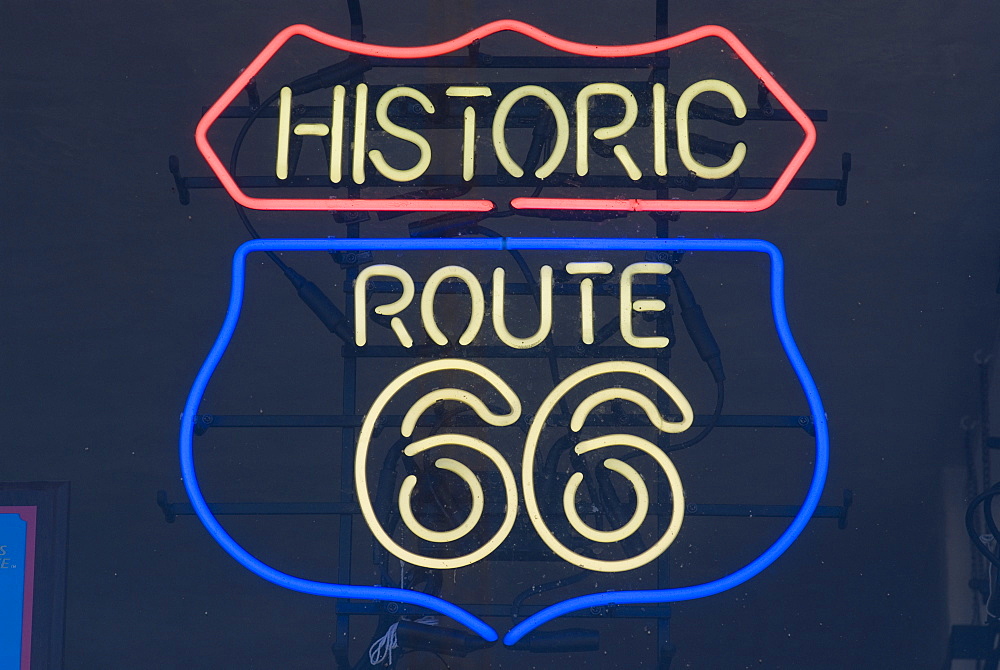 Historic Route 66 neon sign, Amboy, California, United States of America, North America