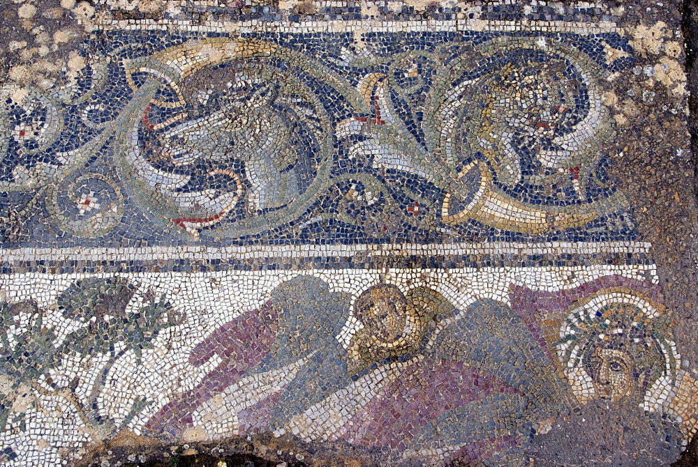 Part of mosaic, House of the New Hunt, Roman ruin of Bulla Regia, Tunisia, North Africa, Africa