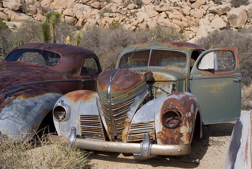 Old cars, Keys Ranch, Joshua Tree National Park, California, United States of America, North America