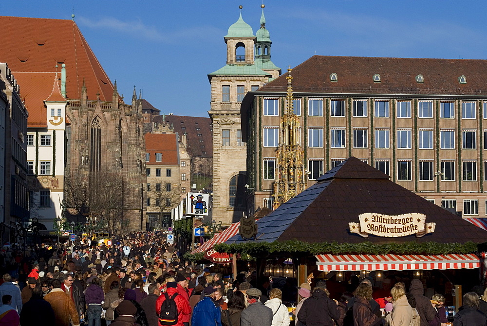 Christkindelsmarkt (Christ Child's Market) (Christmas Market), Nuremberg, Bavaria, Germany, Europe