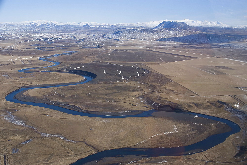 River leading to Eyjafjallajokull Glacier, South Iceland, Iceland, Polar Regions