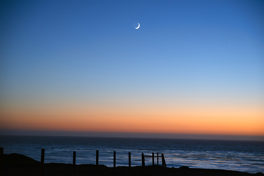 Sunset over the ocean, San Simeon, California, United States of America, North America