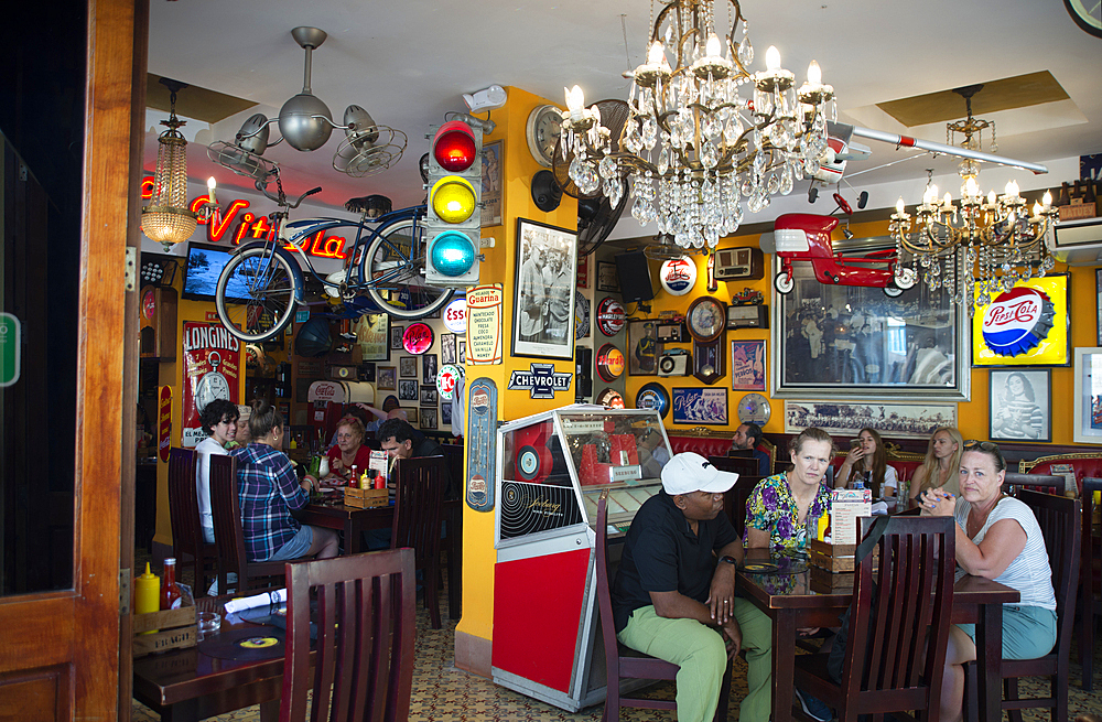 50s restaurant, Havana, Cuba, West Indies, Caribbean, Central America