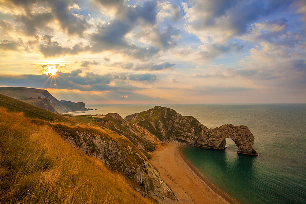 Durdle Door, Lulworth Cove, Jurassic Coast, UNESCO World Heritage Site, Dorset, England, United Kingdom, Europe