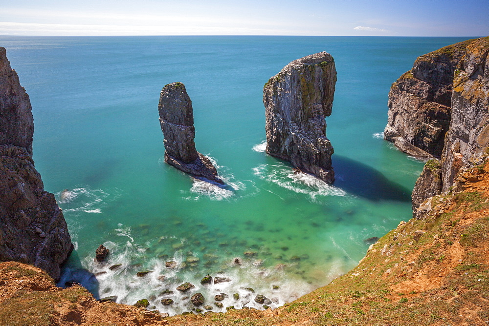 Stack Rocks, Castlemartin, Pembrokeshire Coast, Wales, United Kingdom, Europe 