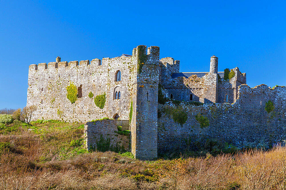 Manorbier Castle, Pembrokeshire, Wales, United Kingdom, Europe