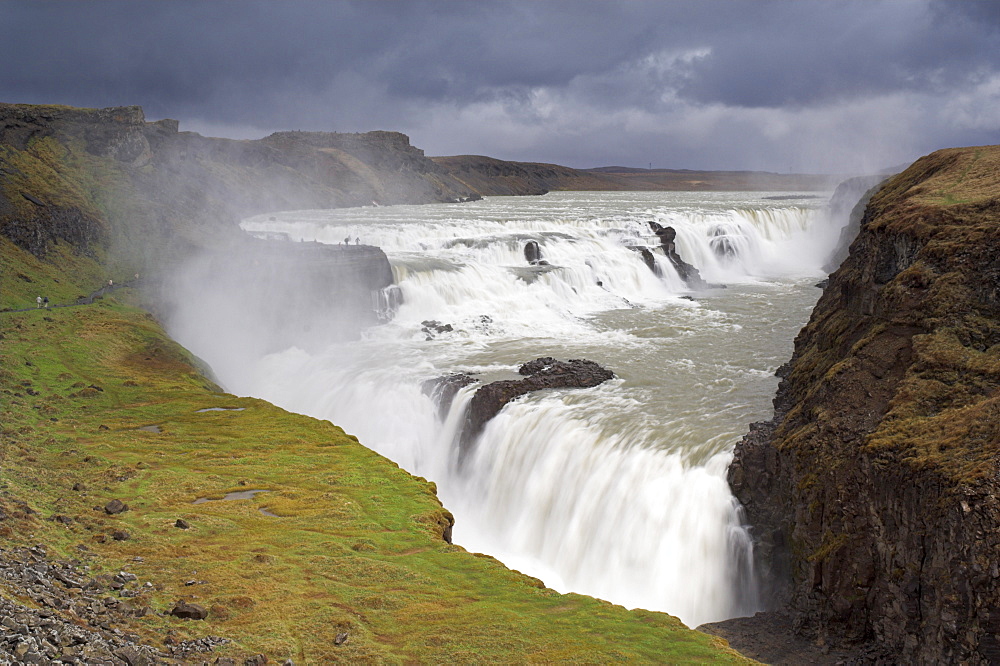 Gullfoss waterfall, part of the golden circle tour, South area, Iceland, Polar Regions