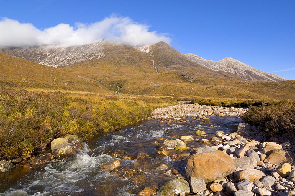 Lower slopes of Beinn Eighe in the national nature reserve near Loch Torridon, Wester Ross, Scotland, United Kingdom, Europe