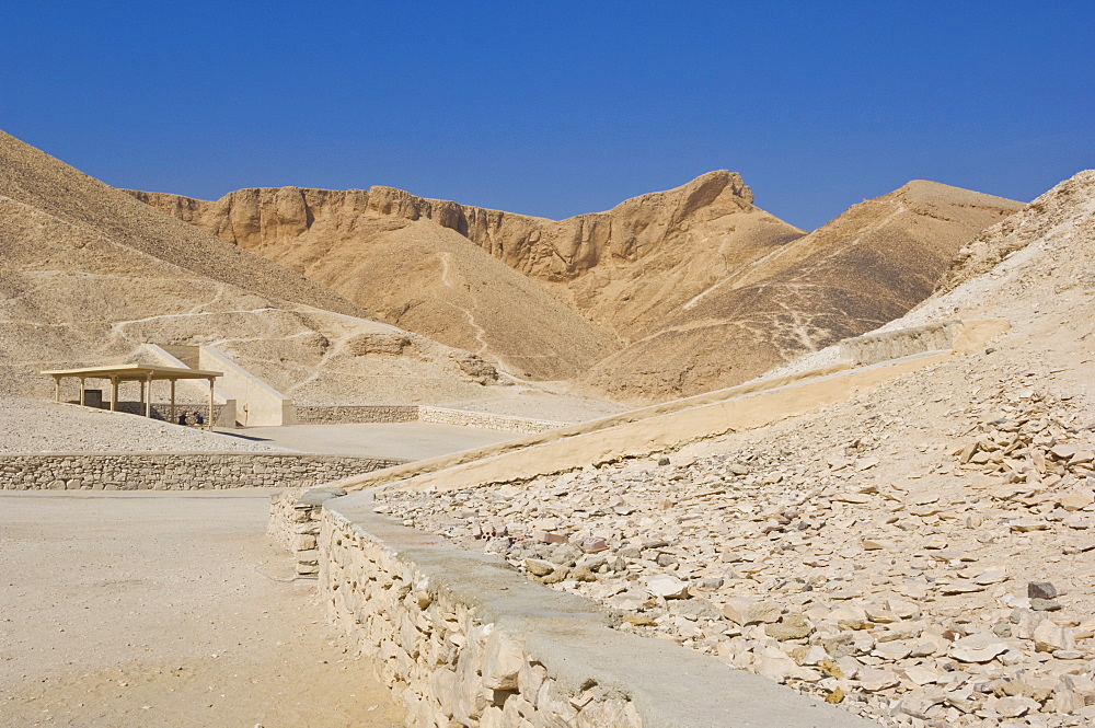 Entrance to the tomb of the pharaoh Rameses IV, Valley of the Kings on West bank of the river Nile, Thebes, UNESCO World Heritage Site, Egypt, North Africa, Africa