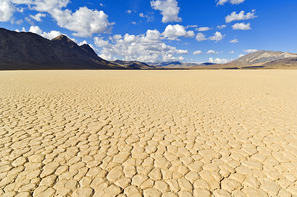 The Grandstand in Racetrack Valley, a dried lake bed known for its sliding rocks on the Racetrack Playa, Death Valley National Park, California, United States of America, North America