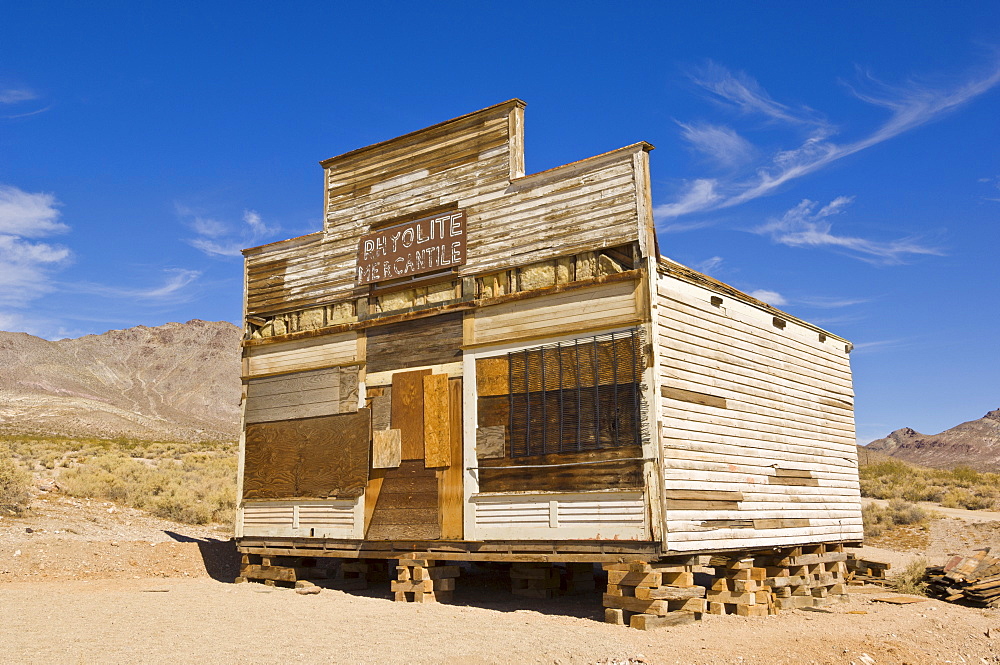 Rhyolite Mercantile, a General Store, in the ghost town of Rhyolite, a former gold mining community, Death Valley, near Beatty, Nevada, United States of America, North America