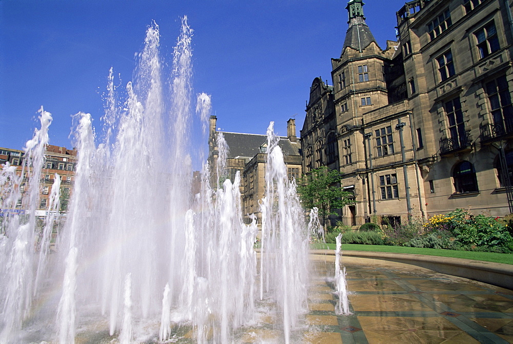 Town Hall and Peace Gardens, Sheffield, Yorkshire, England, United Kingdom, Europe