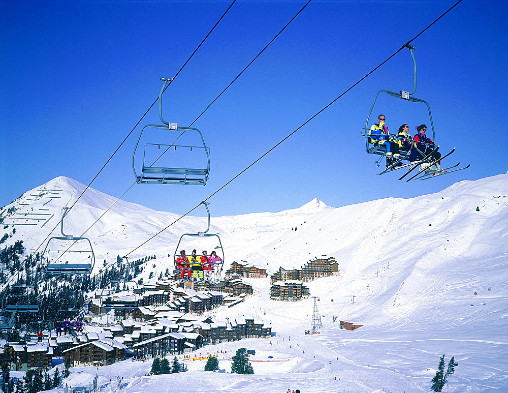 France, Alps, Savoie, Val Thorens In Winter, Chairlift