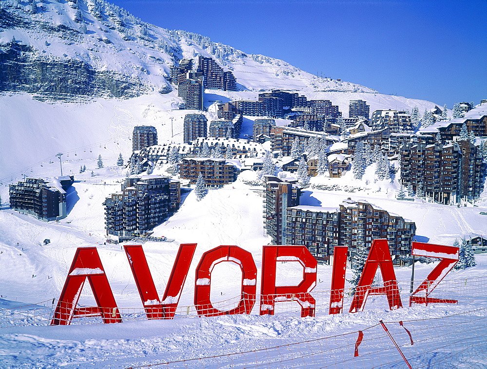 France, Alps, Haute-Savoie, Avoriaz In Winter, Overview Of The Resort