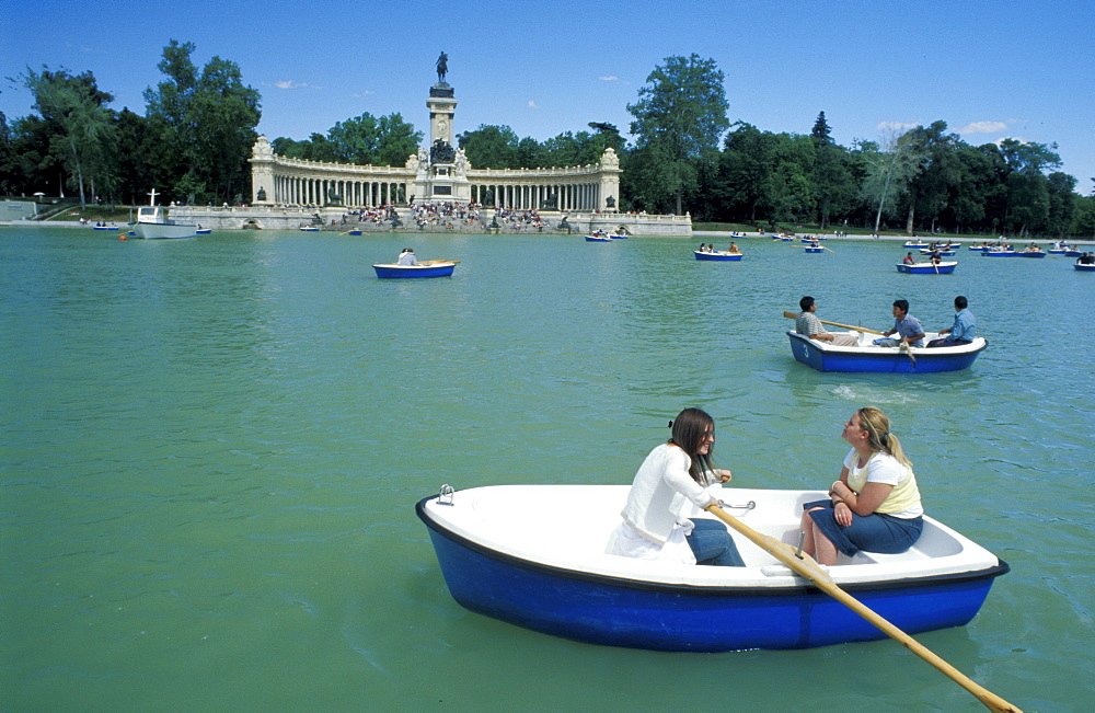 Spain, Madrid, Retiro Park & Lake On Saturday