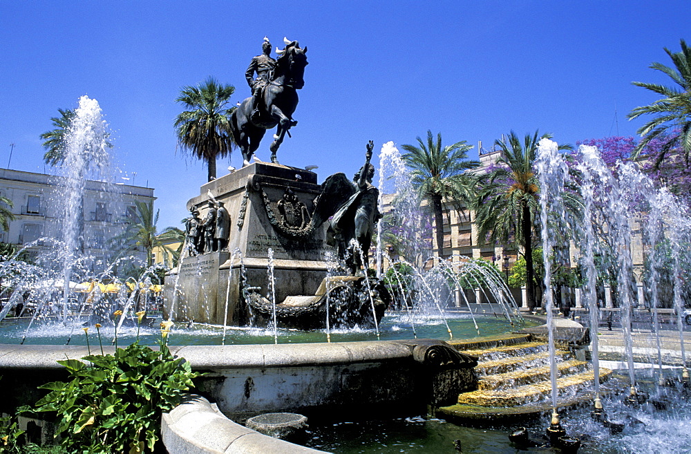 Spain, Andaloucia, Jerez-De-La-Frontera, Fountain & Monument 