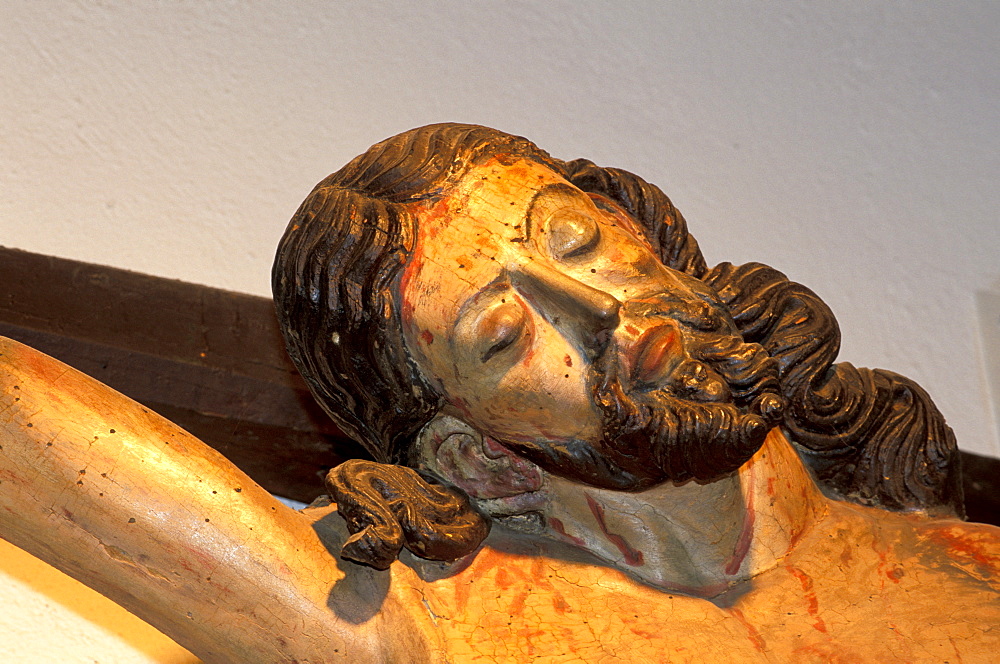 Spain, Andaloucia, Cordoba, Museo Diocesano De Bellas Artes (Religious Artifacts), Detail Of A Christ Head On A Cricifix