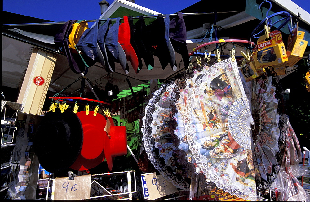 Spain, Andaloucia, Sevilla, Souvenirs Stall At Plaza De Espana 