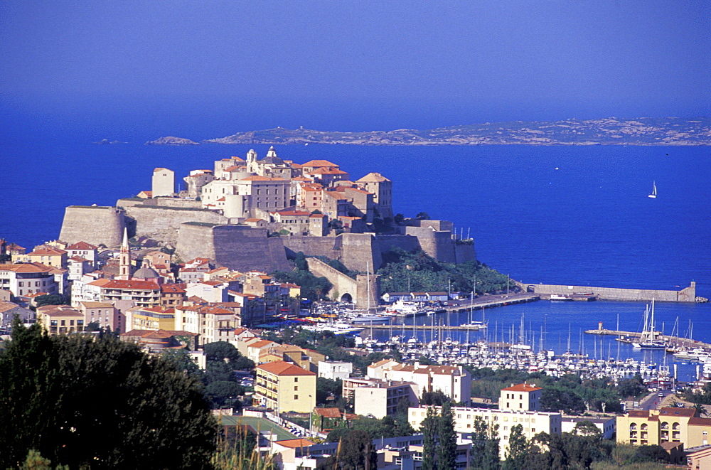 France, Corsica Island, Haute-Corse, Calvi, Overview On The Town & The Genovese Citadelle, 