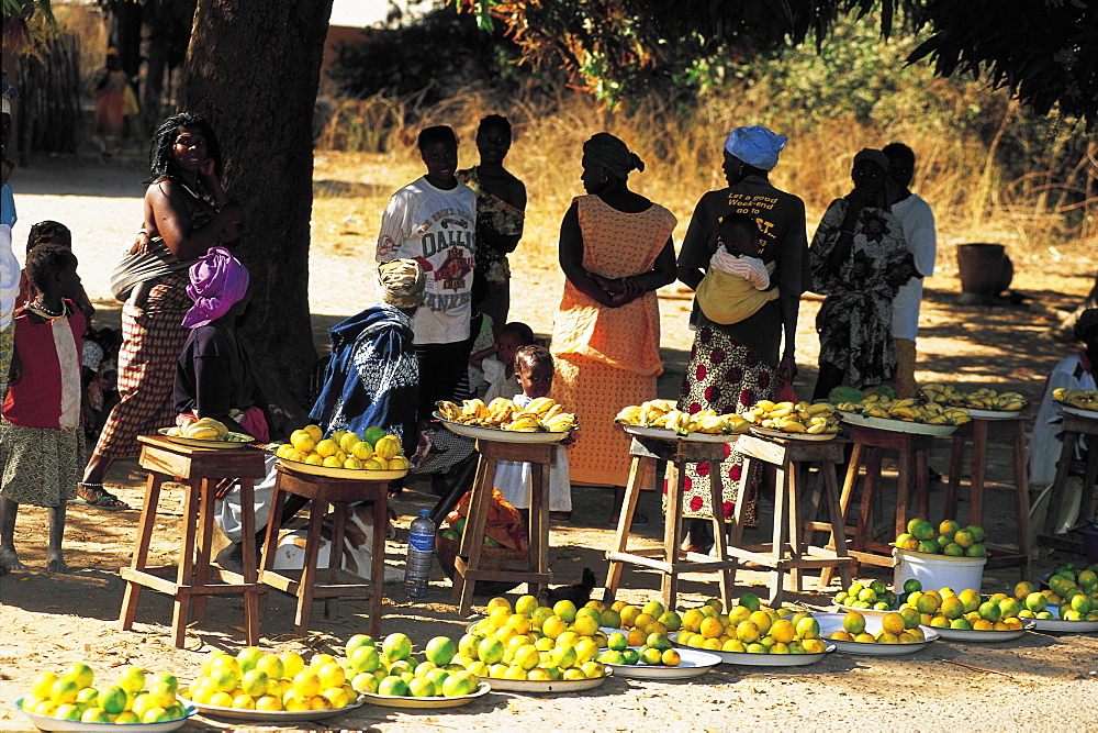 Senegal, Casamance, Women Selling Fruits & Vegetables