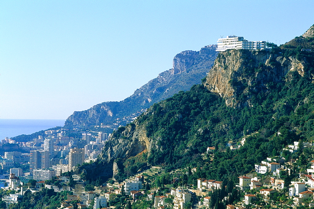 France, Cote D'azur, Alpes Maritimes (06)Monaco & Shoreline Seen From Roquebrune Castle, La Turbie On Right