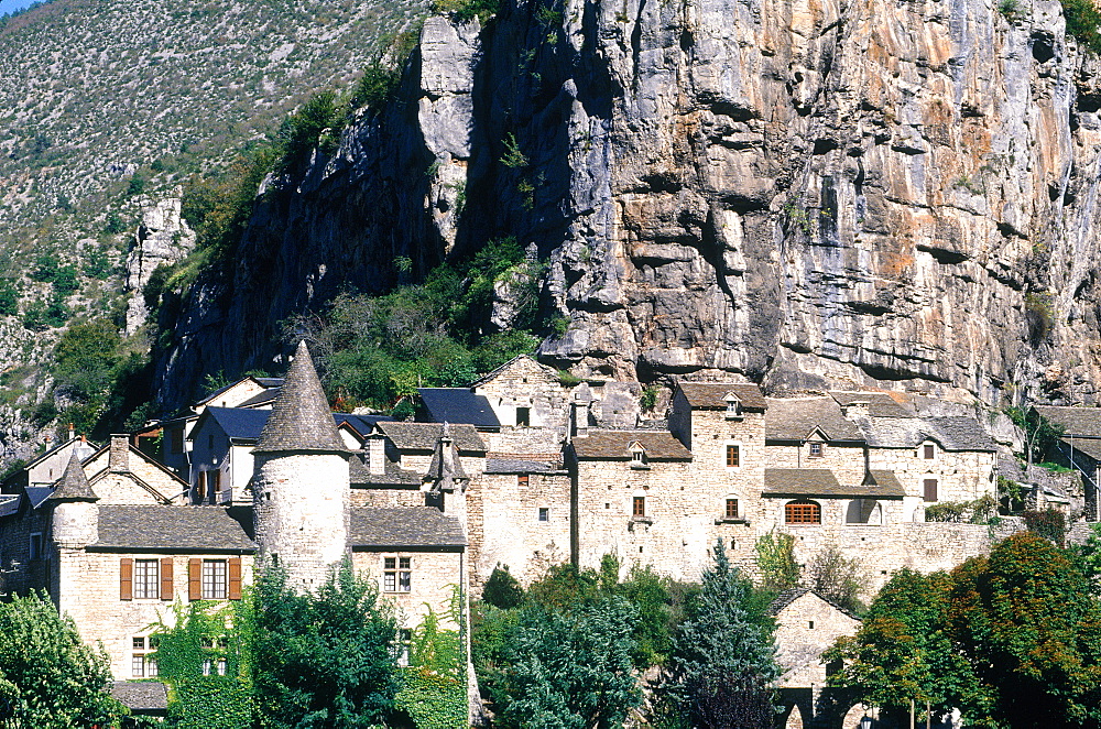 France, Languedoc, Gard (30), Village Under A Cliff Within The Gorges Du Tarn