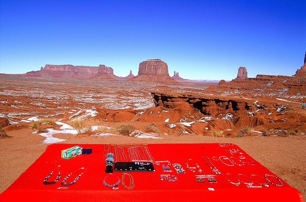 Usa, South West, Utah, Navajo Reservation Of Monument Valley, Navajo Souvenirs For Sale At John Ford's Point