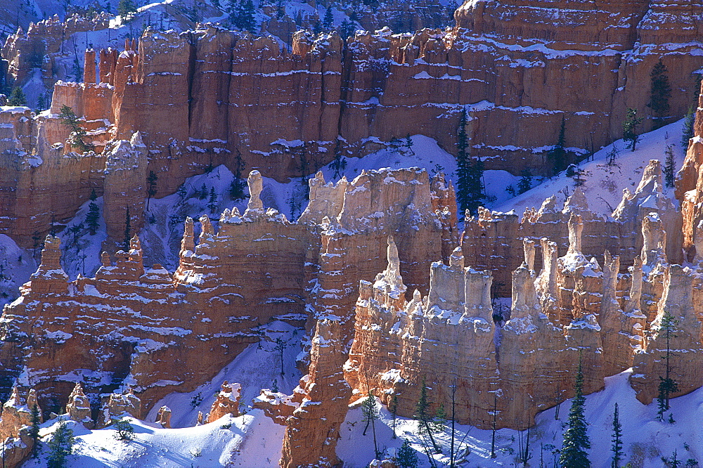 Usa, South West, Utah, Bryce Canyon National Park In Winter, 