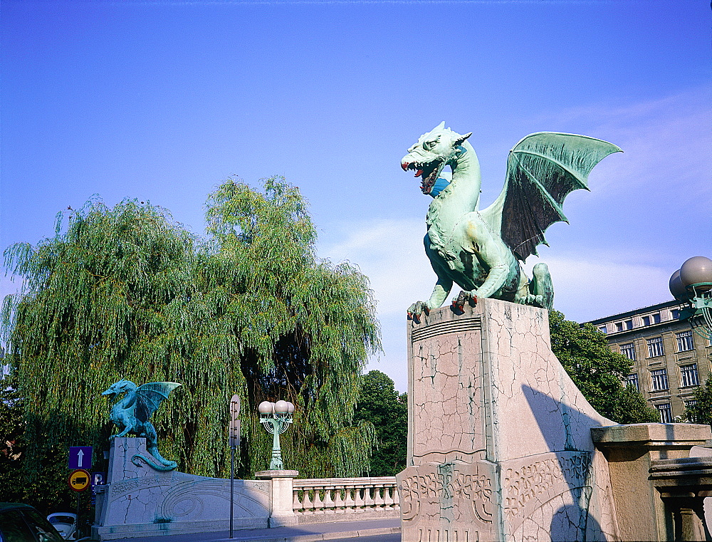 Slovenia, Ljubljana (Lubiana), The Flying Lizards Bridge, Detail Of The Bronze Sculptures