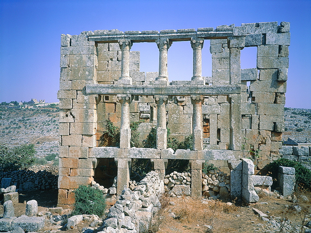 Syria, Limestone Region, Dead Village Of Qalb Loze, A Large House Built In Local Stone