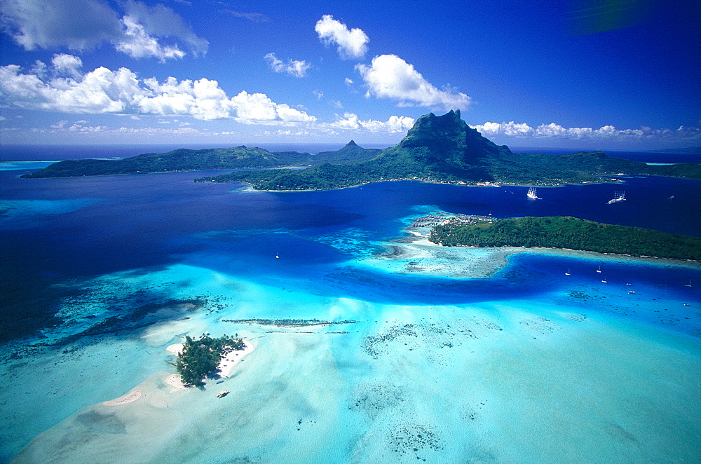 French Polynesia, Leeward Islands, Borabora And Lagoon, Aerial