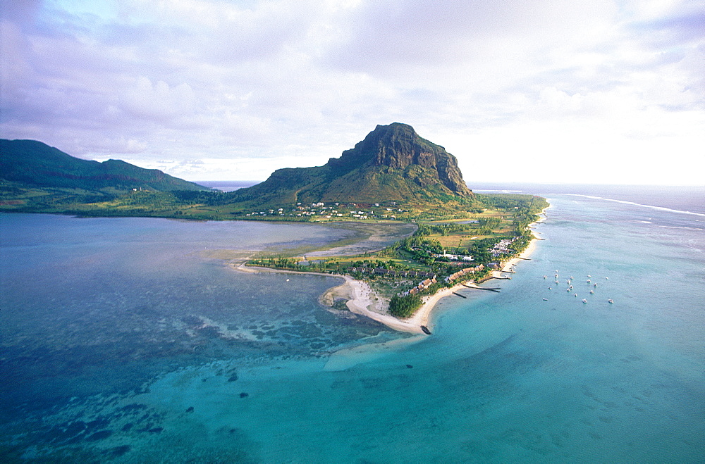 Mauritius Island, Aerial Of Morne Brabant Hill At Dusk