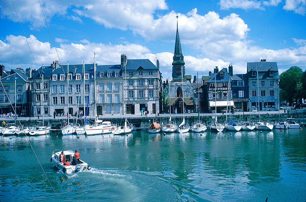 France, Normandy, Calvados (14), Honfleur, Slates Houses Facades On The Harbour