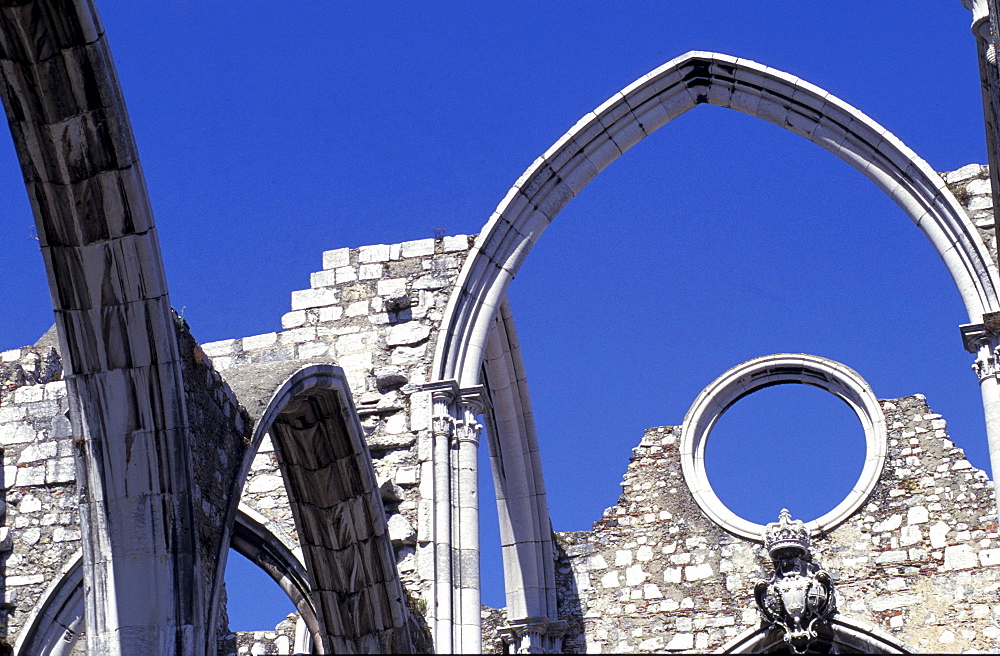 Portugal, Lisbon, Carmo Church Ruins (Demolished By The 1755 Earthquake)