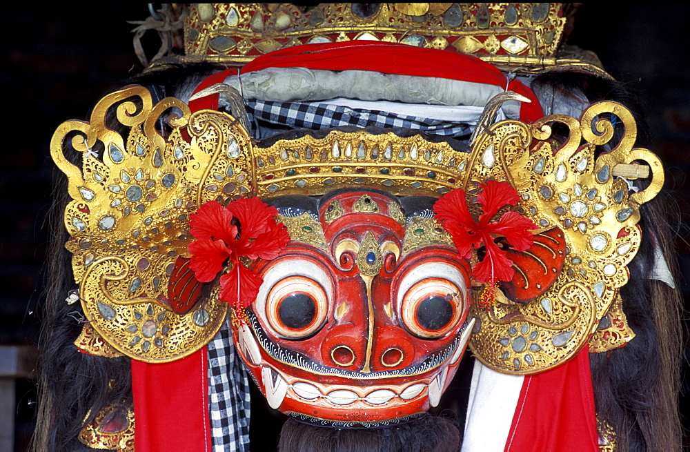 Indonesia, Bali Island, Antique Head Of A Barong (Private Collection)