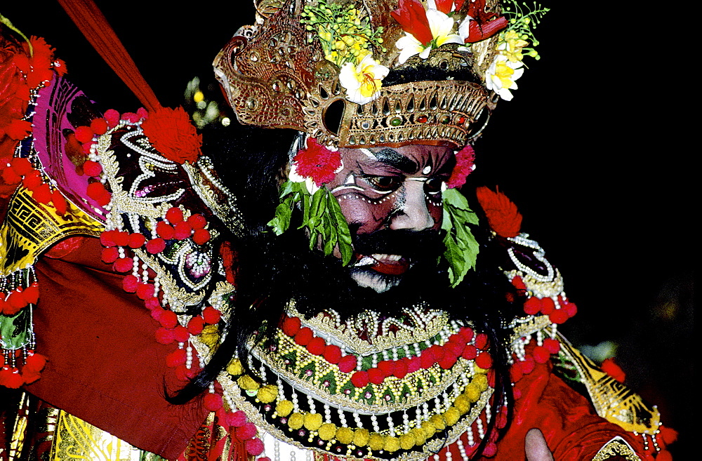 Indonesia, Bali Island, Ramayana Performed At Night, The Character Of The King