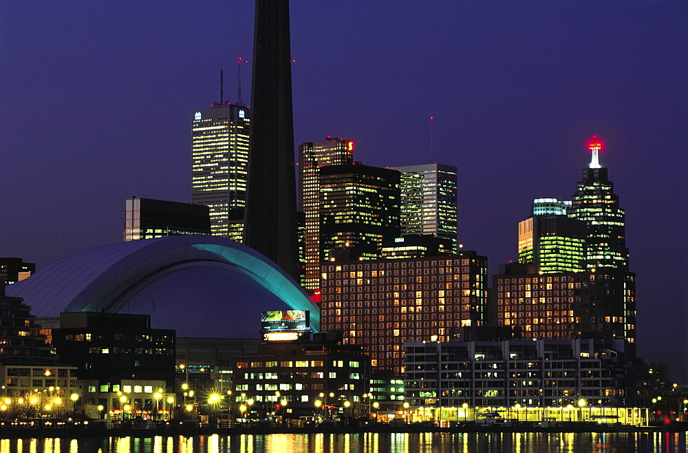 Toronto at dusk, Ontario, Canada, North America