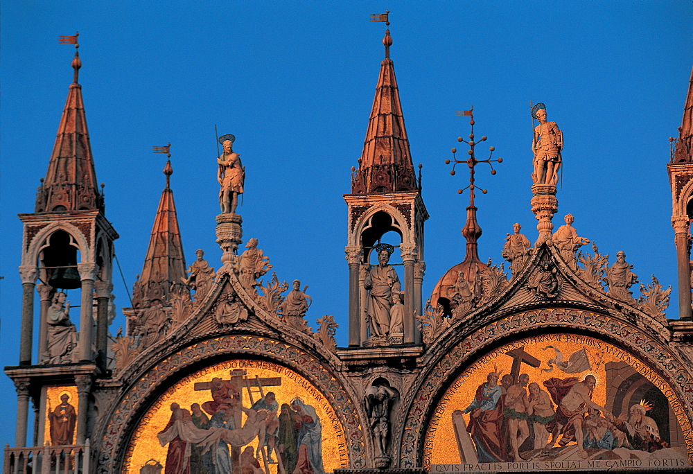 San Marco Cathedral Top And Belfries, Venice, Italy