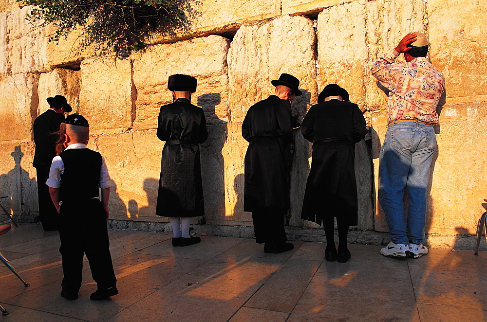 Orthodox Jews At Wailing Wall, Jerusalem, Israel