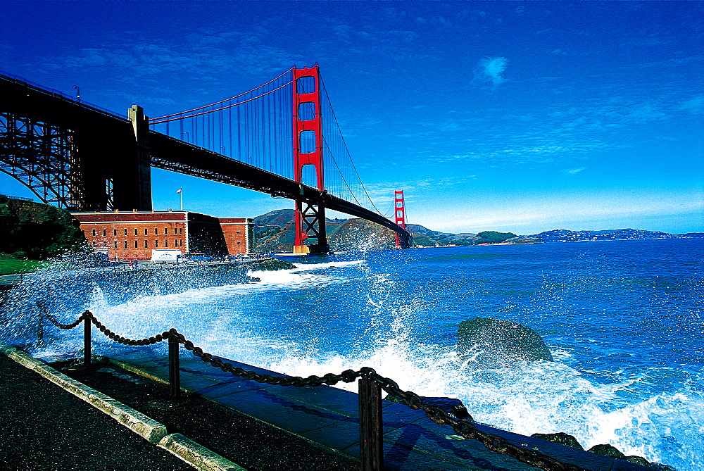 Golden Gate Bridge, Rough Sea, San Francisco, Usa