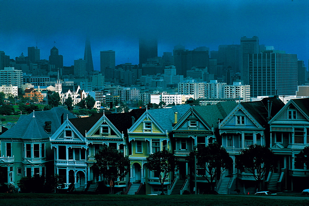 Alamo Square, Overview On City, San Francisco, California, Usa