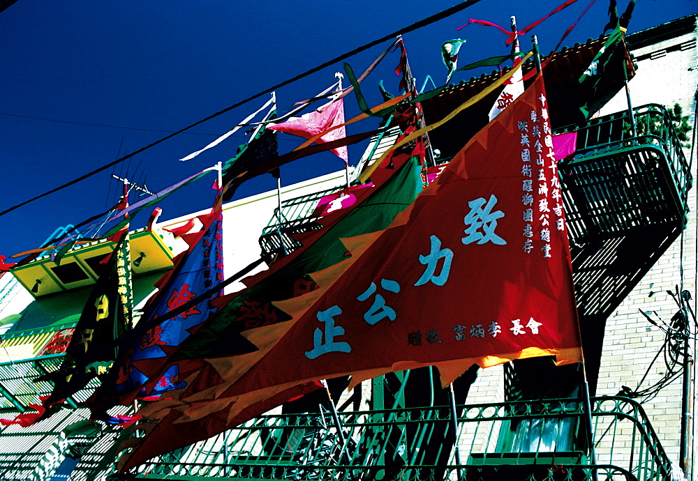 Usa, California San Francisco, California, Flags In Chinatown