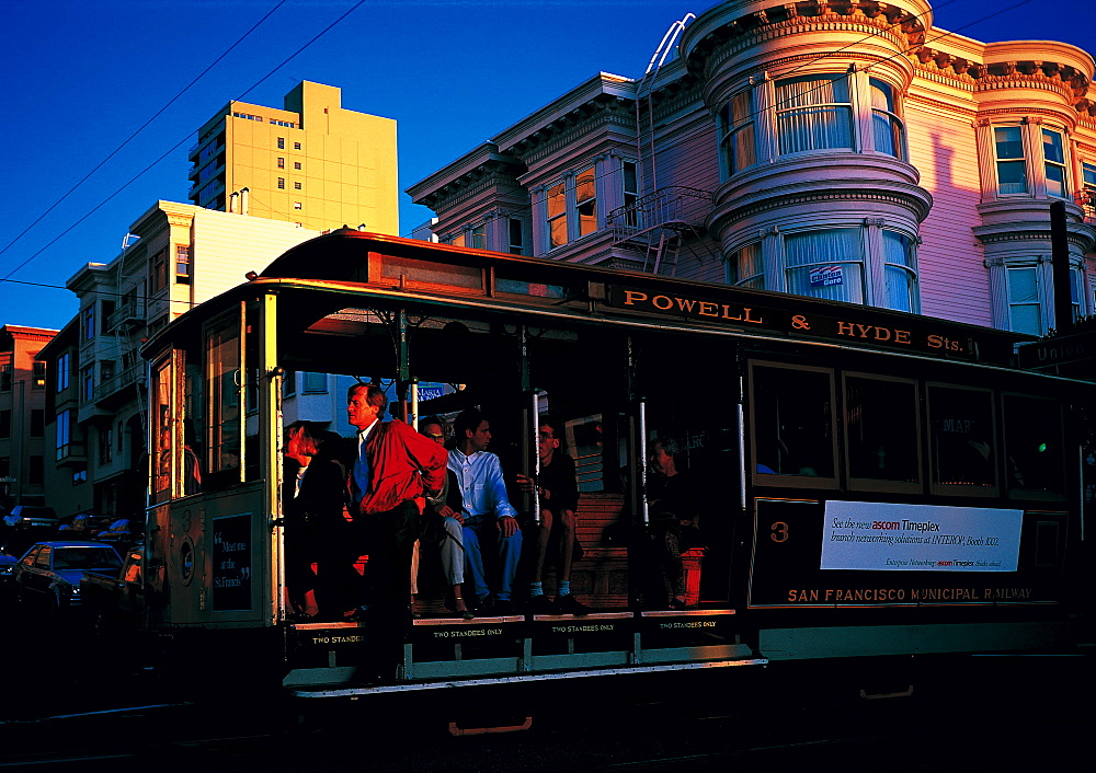 Cable-Car At Dusk On Mason Street, San Francisco, California, Usa